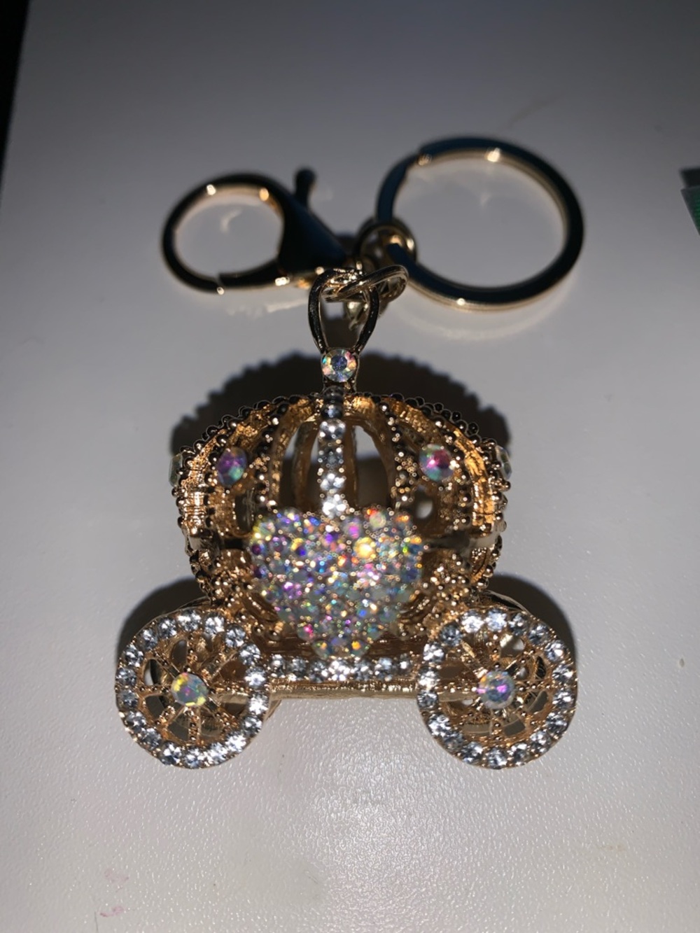 Aurora borealis Crystal Carriage bag/purse charm Keychain